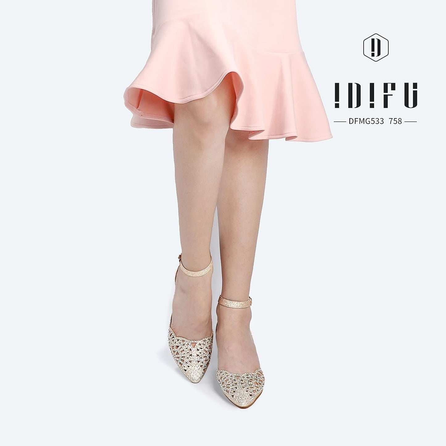 Women'S IN2 Candice Wedding Rhinestones Sequins Low Kitten Heels Pumps Dress Evening Shoes for Women Bridal Bride