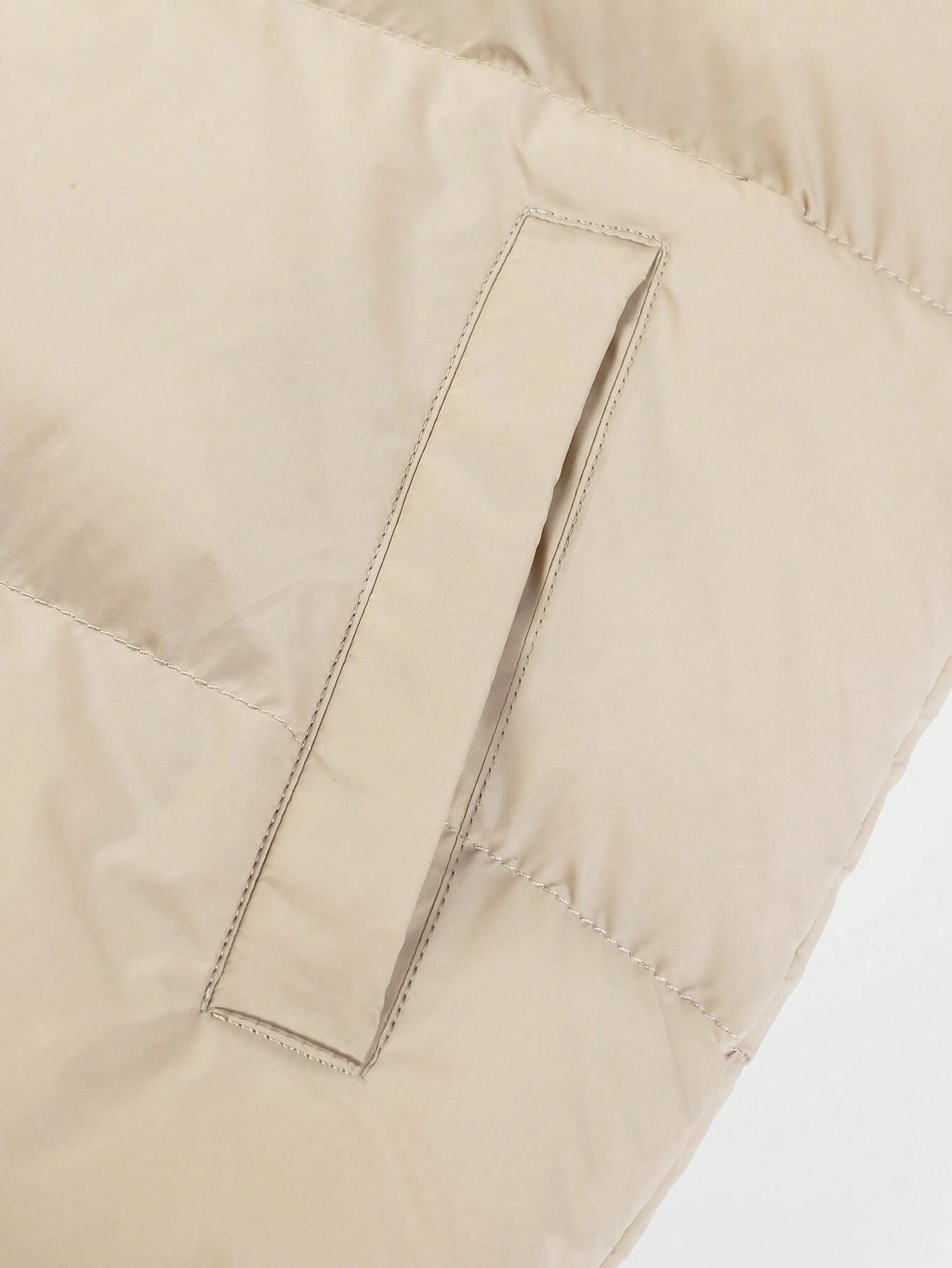 Manfinity Homme Men'S Loose Drawstring Hooded Zip-Up Padded Coat (No Sweater Included) Plain Going Out Casual Quilted Jacket