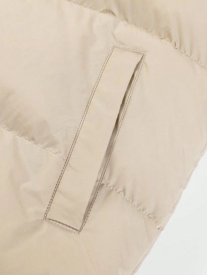 Manfinity Homme Men'S Loose Drawstring Hooded Zip-Up Padded Coat (No Sweater Included) Plain Going Out Casual Quilted Jacket