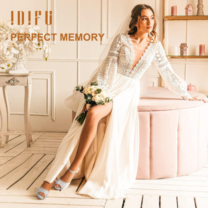 Women'S IN4 Mary Platform Chunky High Heels Sandals Peep Toe Dress Wedding Bridal Shoes for Women Bride Bridesmaid