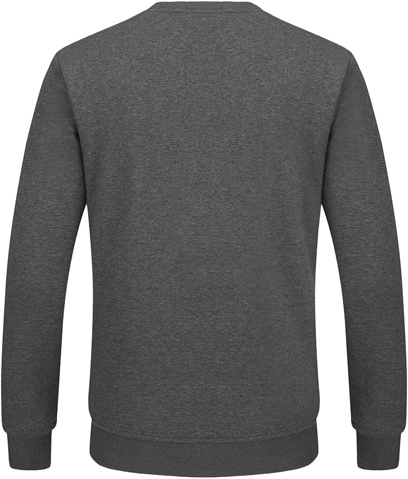 Men'S Fleece Sweatshirts Warm Sherpa Lined Heavy Thicken Underwear Winter Crewneck Pullover Tops Shirts