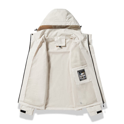 Spring and Autumn Thin Breathable Waterproof Windproof Detachable Mountain Hiking Camping Mountaineering Jacket