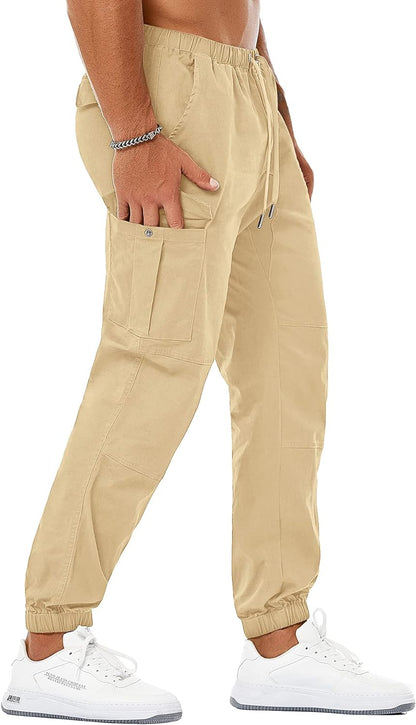 Men'S Casual Cargo Pants Joggers Sports Pants Trousers Long Pants with Pockets