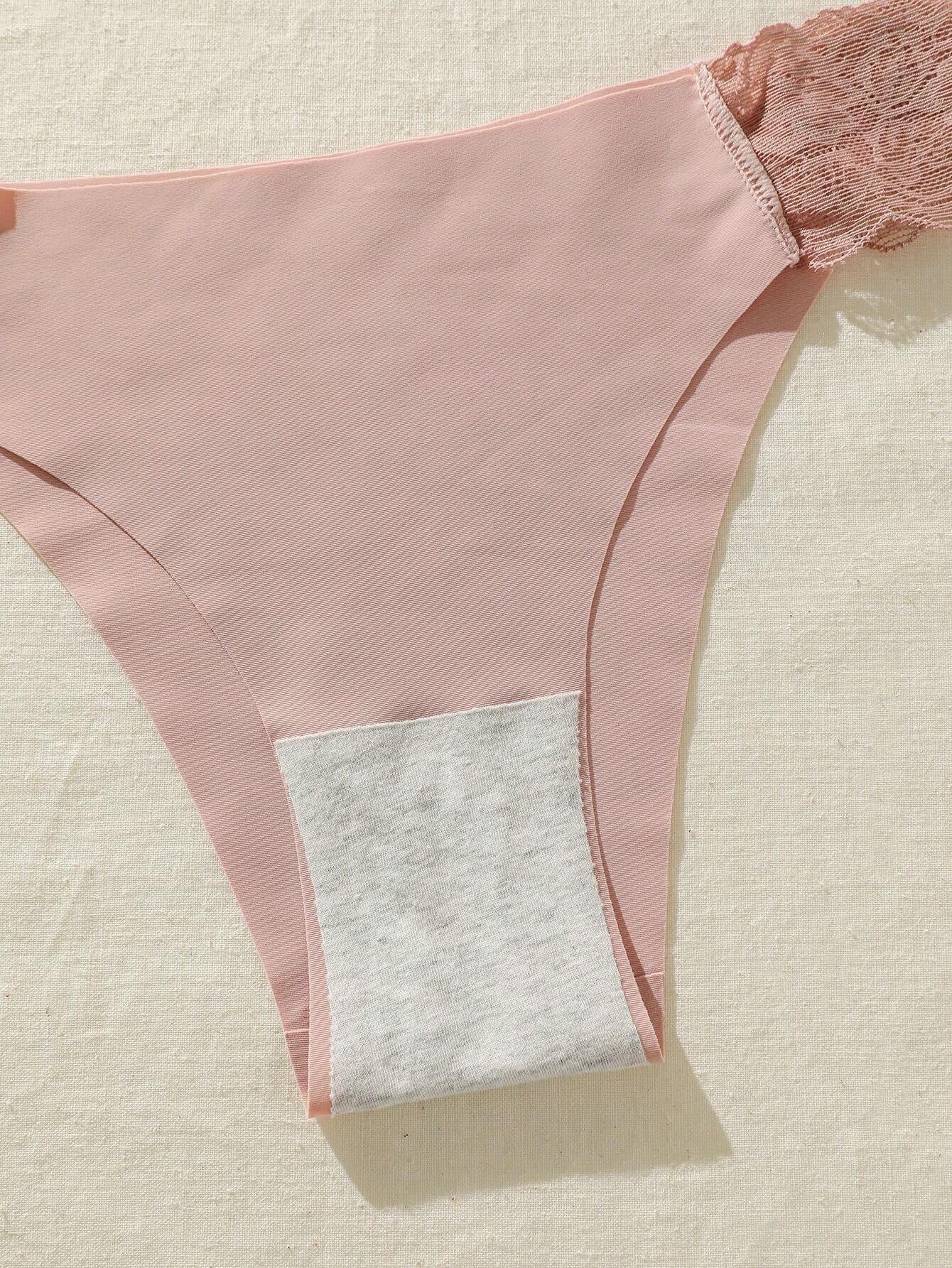 Shein Underwear&Sleepwear Basics 5Pack Contrast Lace Panty Lingerie