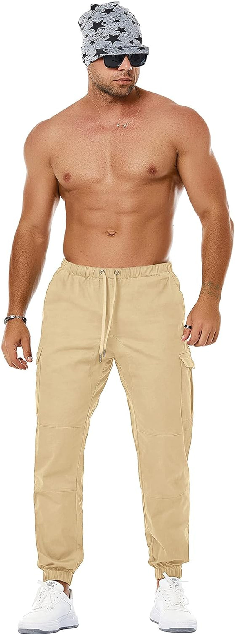 Men'S Casual Cargo Pants Joggers Sports Pants Trousers Long Pants with Pockets
