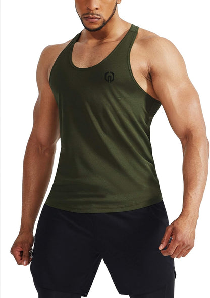 Men'S Workout Running Tank Top Sleeveless Gym Athletic Shirts