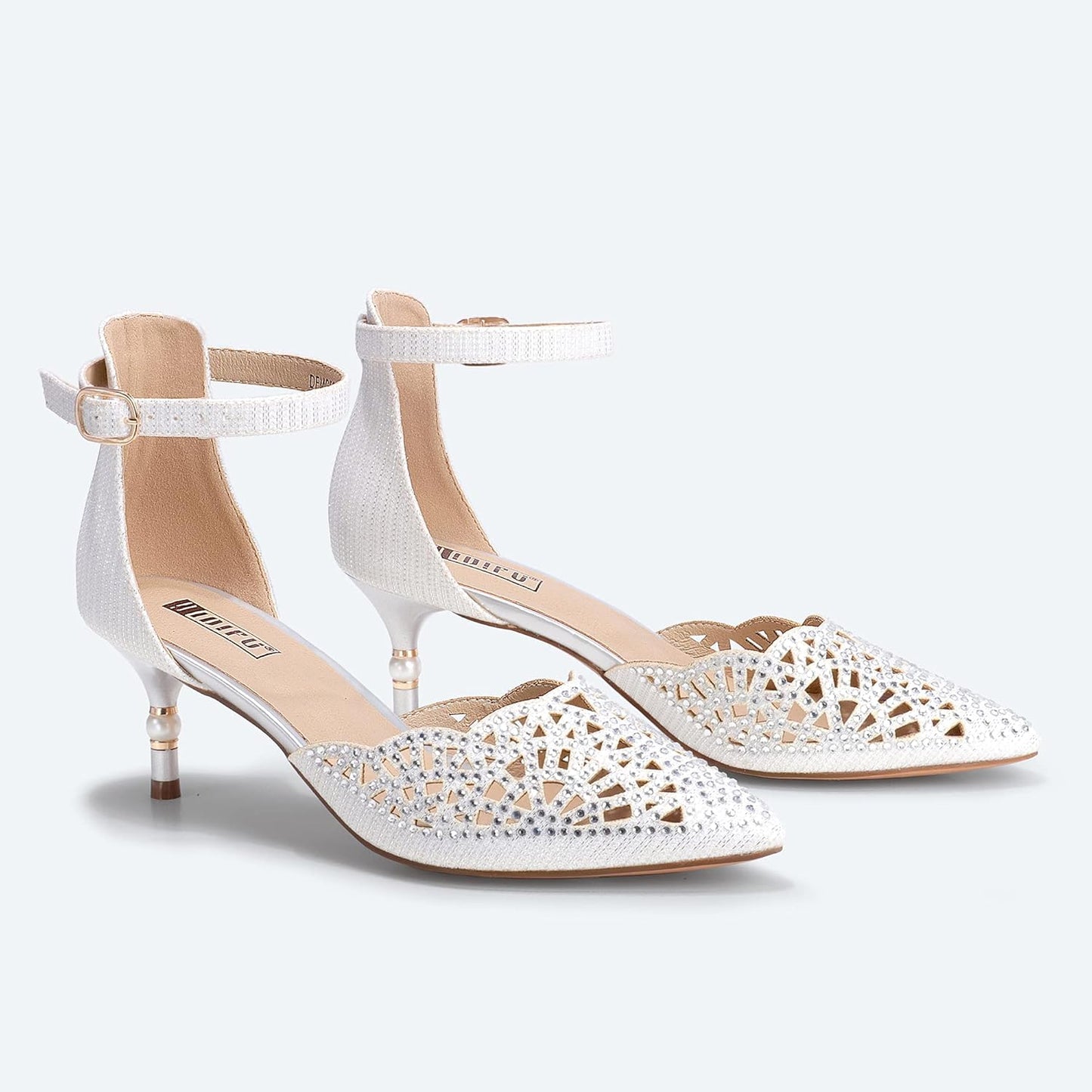 Women'S IN2 Candice Wedding Rhinestones Sequins Low Kitten Heels Pumps Dress Evening Shoes for Women Bridal Bride