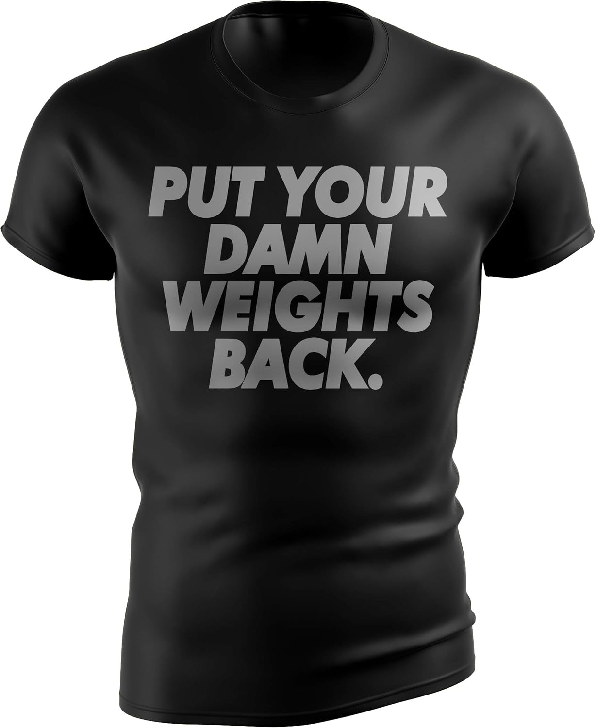 Bodybuilding Shirts for Men - Motivational Gym Muscle Black Tshirt for Workout - Snug Athletic Fit - 100% Cotton Material