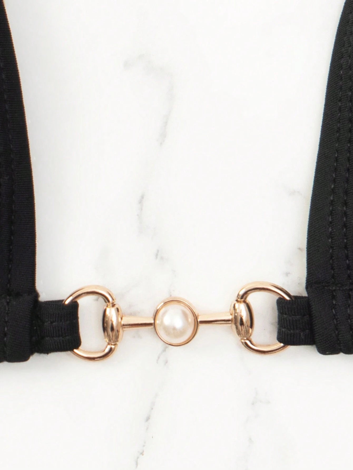 Swim Basics Summer Beach Chain Linked Halter Triangle Bikini Set